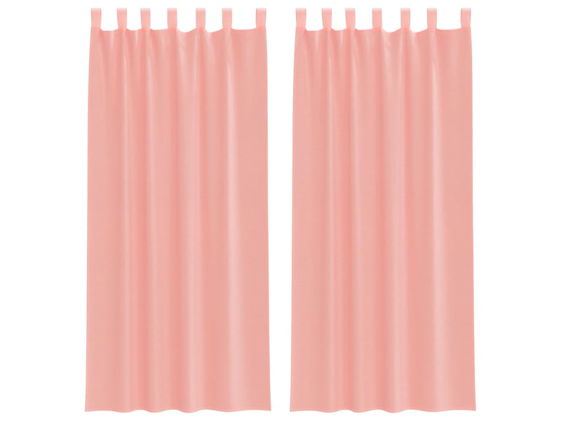  Lot de 2 rideaux en voile, voilages avec boucles rose 140x245 cm cf44315  - Conforama A