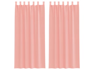 Lot de 2 rideaux en voile, voilages avec boucles rose 140x245 cm cf44315