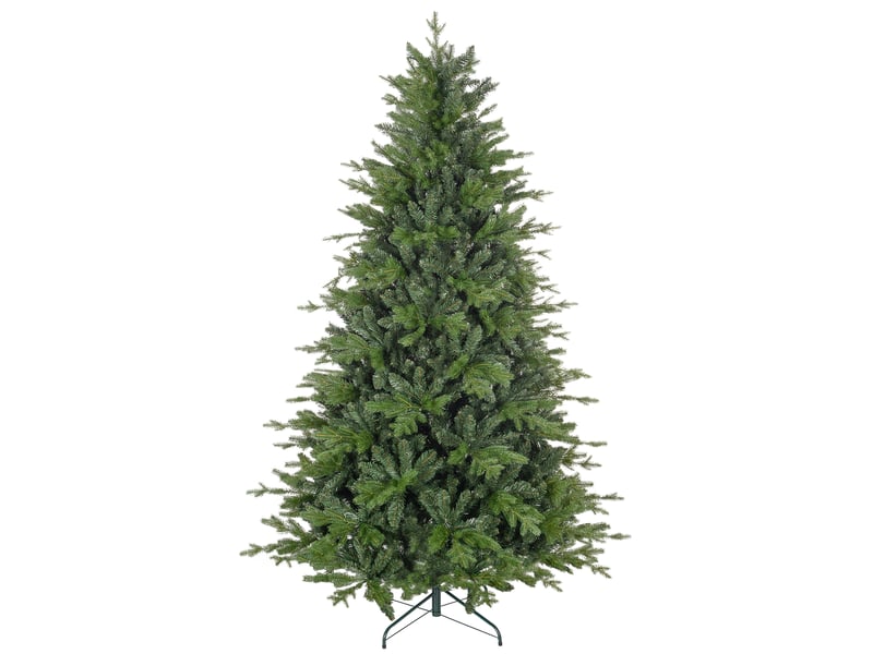  Sapin de noël vert en plastique de 210 cm avec pied en métal et 2 445 pointes ignifugées  - Conforama A