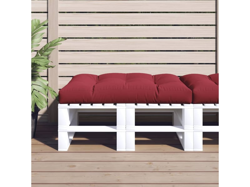  Coussin de palette, coussin de chaise, coussin de canapé rouge bordeaux 120x80x12 cm tissu cf55448  - Conforama B