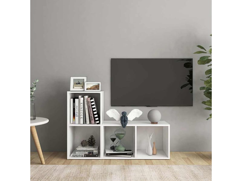  Meubles tv - banc tv - meuble de rangement 2 pcs blanc 72x35x36,5 cm bois d'ingénierie  - Conforama B