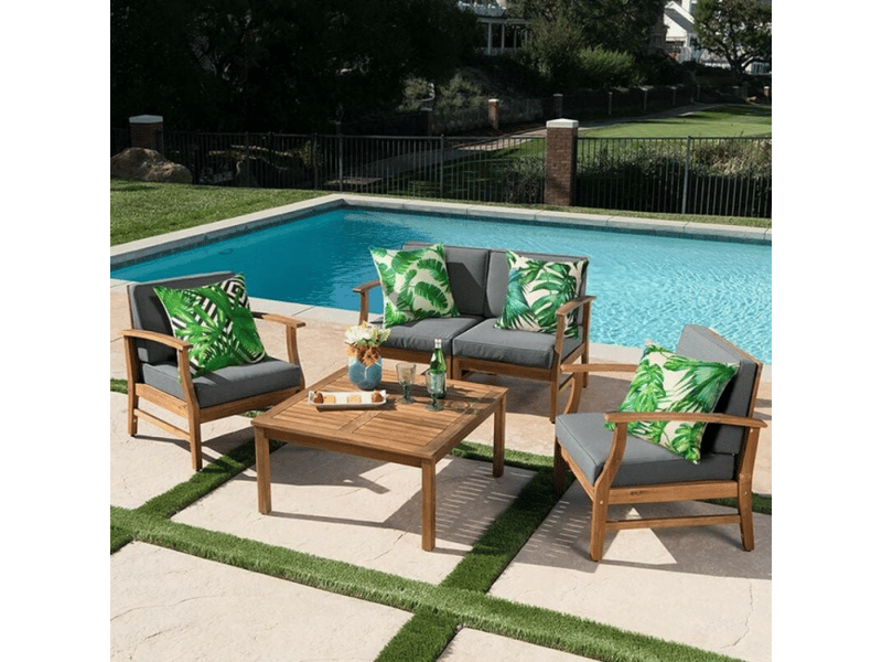  Lot de 4 housse de coussin - extérieur housse de coussin, lot de 4 imperméable plante tropicale verte motif canapé taie d'oreiller pour patio jardin salon chambre décoration, 45x4, 45 x 45 cm  - Conforama C
