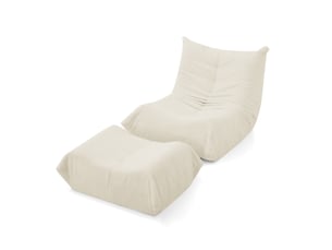 Fauteuil relax manuel <strong>DESMIU</strong> Tissu bouclette beige