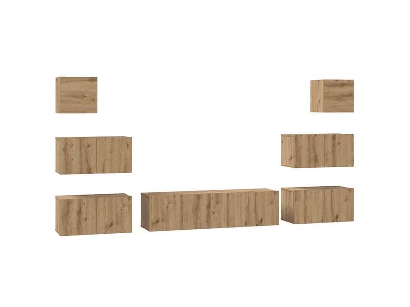 Ensemble meuble tv ; banc tv ; armoire tv 8 pcs chêne artisanal 60 x 30 x 30 cm  - Conforama B
