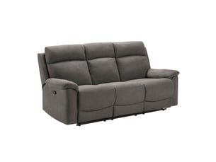 Canapé droit relax manuel <strong>ALTOBUY</strong> <strong>BRIANA</strong> 3 places Polyester gris