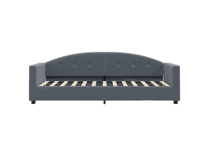  Lit simple- lit adulte -  lit de repos gris foncé 80x200 cm velours  - Conforama B