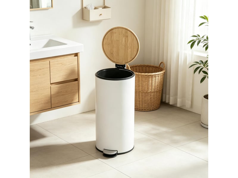  Poubelle de cuisine 30 l à pédale, bac intérieur amovible, couvercle soft-close  - Conforama E