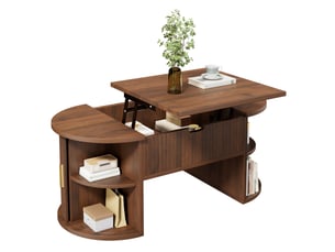 Table basse ovale coloris marron <strong></strong> <strong></strong> - 50 cmx100 cm