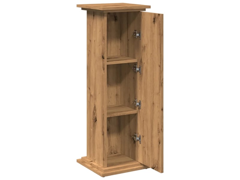  Piédestal avec rangement fonctionnel 31 x 30 x 90 cm design moderne trois niveaux en bois d'ingénierie chêne artisanal 02_0050538  - Conforama C