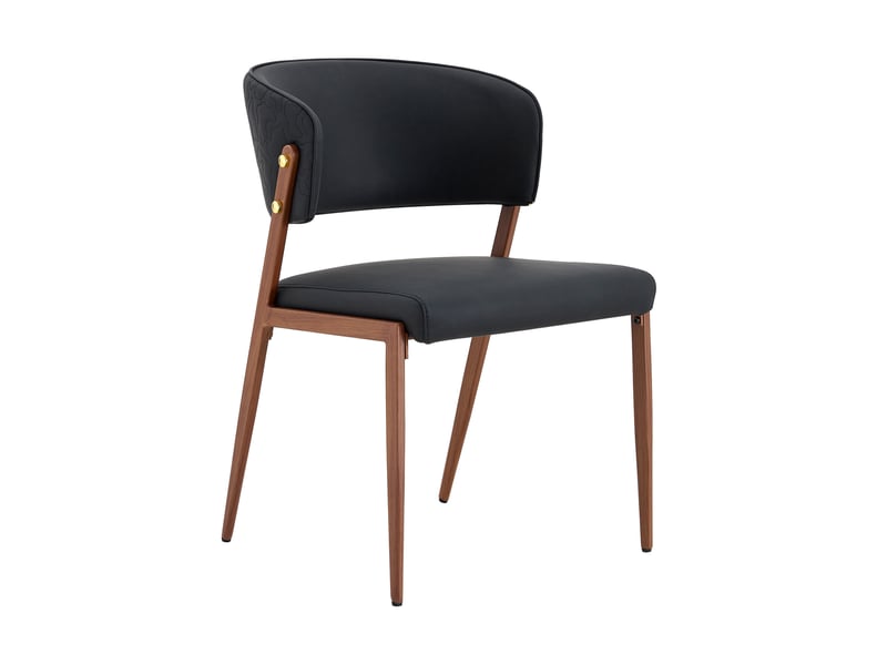  Lot de 2 chaises de salle à manger 51x49x78 cm noires en pu, dossier ergonomique et pieds en métal  - Conforama D
