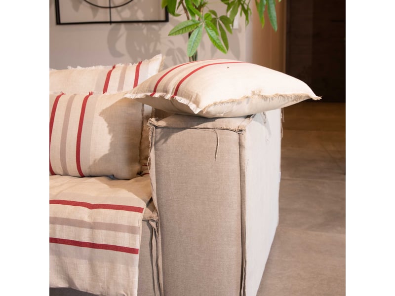  Coussin rayé en lin et coton 45x45 cm  - Conforama B