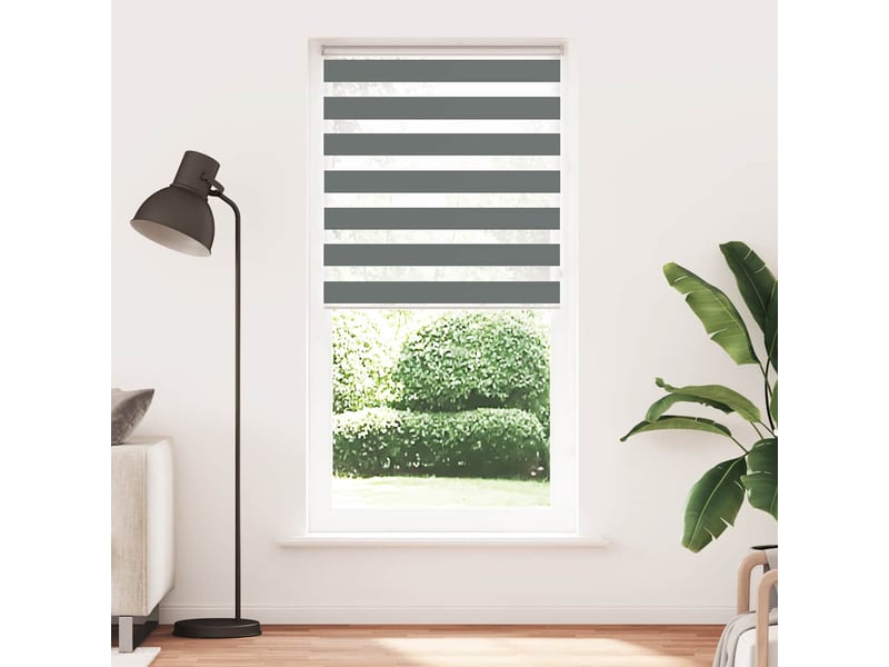 Store zèbre, store de fenêtre gris foncé largeur du tissu 90,9 cm polyester cf48636 - Conforama A