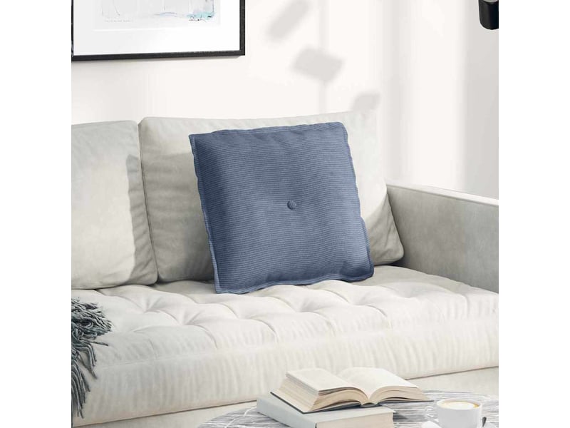 Coussin de dos, coussin de dossier bleu 50 x 45 cm tissu en velours côtelé cf54528 - Conforama B