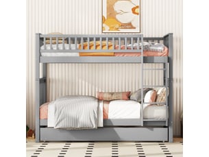Lit superposé 90x200 cm ZOVIRA coloris gris