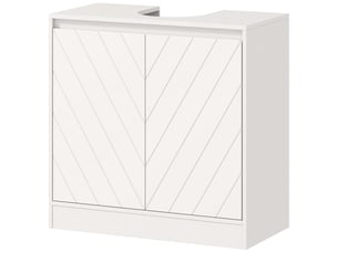Meuble salle de bain sous lavabo - meuble sous-vasque - placard 2 portes avec étagère blanc