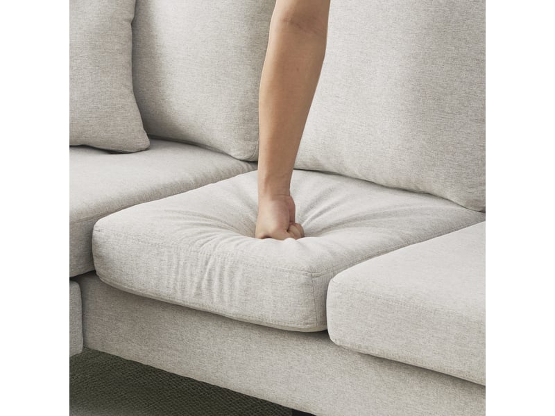 Canapé d'angle en l avec méridienne, canapé 3 places compact 166x118x77 cm, tissu respirant en coton et lin, pour salon - Conforama W