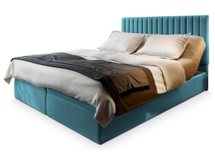 Lit avec rangement 160x200 cm <strong>MASSENO</strong> <strong></strong> coloris bleu