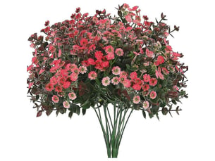 Lot de 3 plantes artificielles : marguerites artificielles, eucalyptus artificiel, plantes artificielles