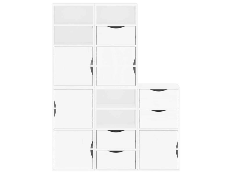  Lot de 5 armoires latérales modulaires pratiques rangement 40 x 24 x 79 cm en bois massif blanc 02_0055965  - Conforama C