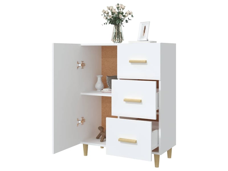  Buffet - bahut - meuble de rangement blanc 69,5x34x90 cm bois d'ingénierie  - Conforama D