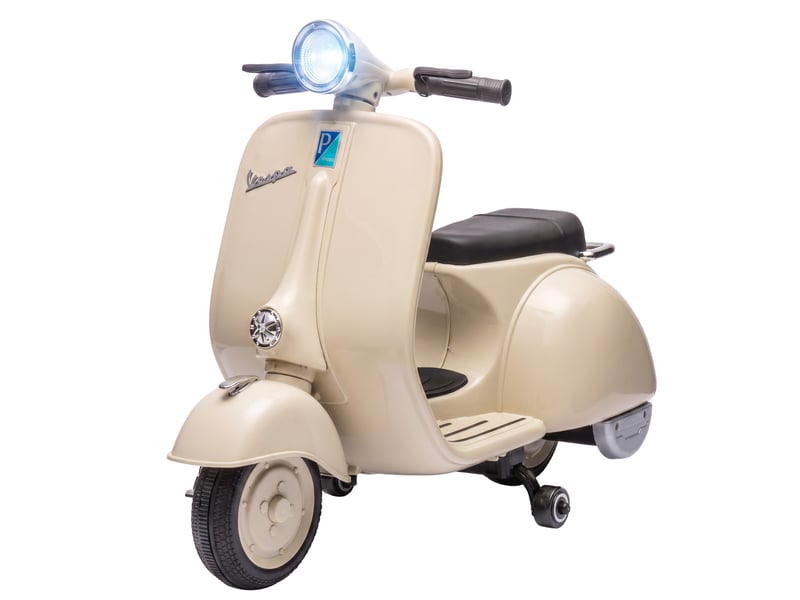  Moto électrique pour enfants, vespa sous licence, 6v, démarrage progressif, blanche  - Conforama C