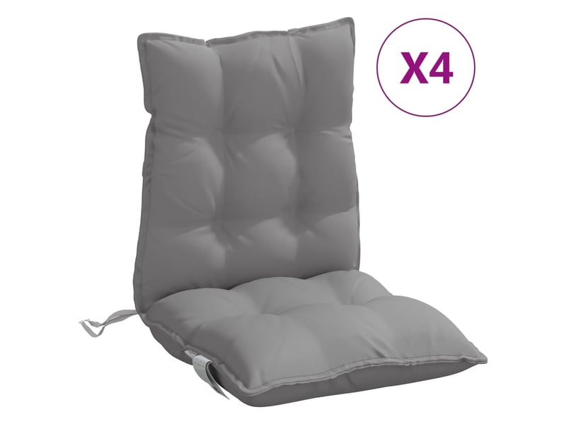 Lot de 4 coussins d'extérieur, coussins de chaise gris 100 x 50 x 7 cm cf56412 - Conforama A