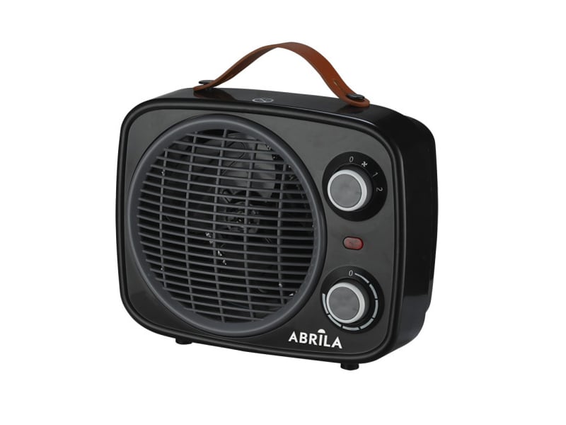  Chauffage soufflant ABRILA Hoguera 2000 W noir et gris, style vintage, thermostat réglable, anti-basculement et poignée 225822009 - Conforama A