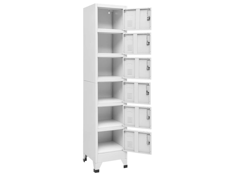  Armoire à casier, rangement de bureau gris clair 38x40x180 cm acier  - Conforama E