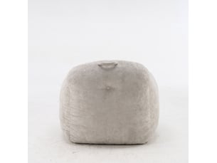 Fauteuil poire avec accoudoirs 95x95 cm – gris clair – simili fourrure et mousse déchiquetée, sans montage