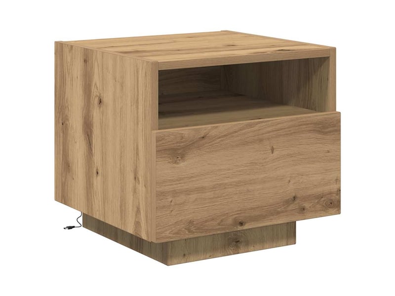 Table de chevet - cabinet de chevet - table de nuit chêne artisanal 40 x 39 x 37 cm - Conforama A