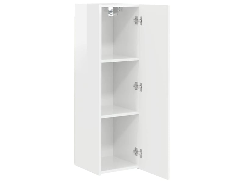  Meuble tv mural - meuble de rangement montage mural blanc brillant 30 x 31 x 100 cm  - Conforama E