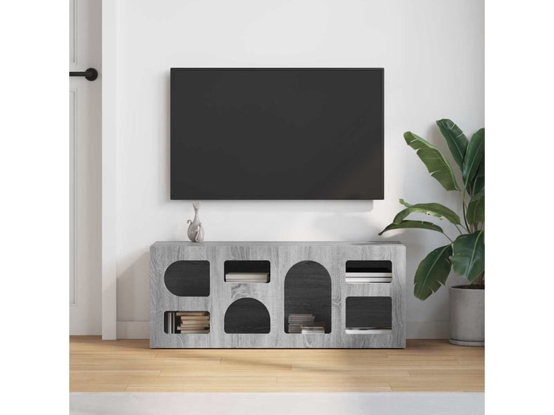  Meuble tv - banc tv - meuble de rangement elst 100 x 35 x 40 cm gris sonoma bois d'ingénierie  - Conforama D