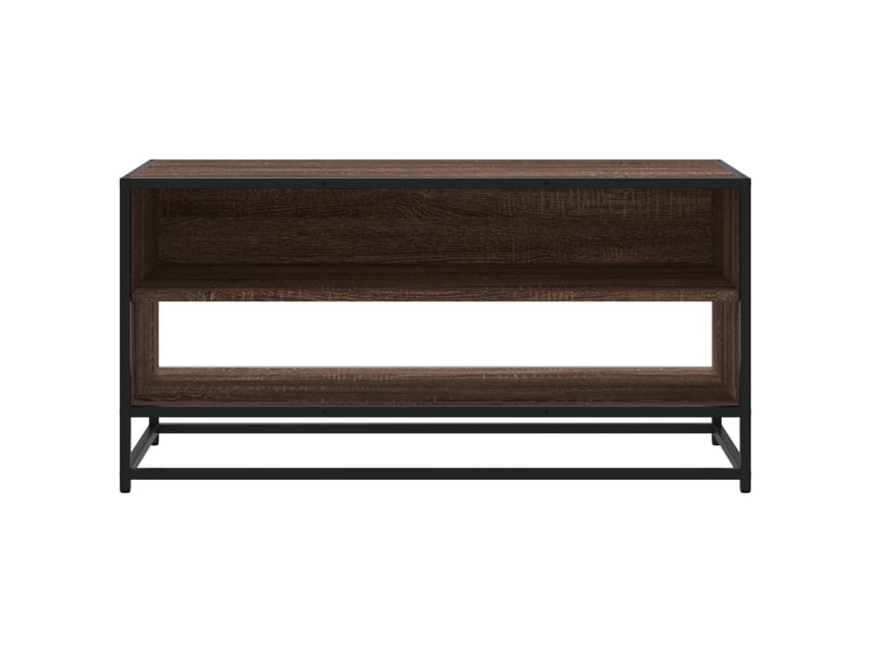  Meuble tv - banc tv - meuble de rangement chêne marron 91x40x46 cm bois d'ingénierie et métal  - Conforama D
