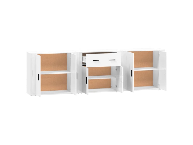  Buffets 3 pcs - bahut - meuble de rangement blanc bois d'ingénierie  - Conforama E