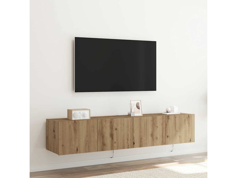  Meuble tv - banc tv - meuble de rangement mural 2 pcs chêne artisanal bois d'ingénierie  - Conforama B