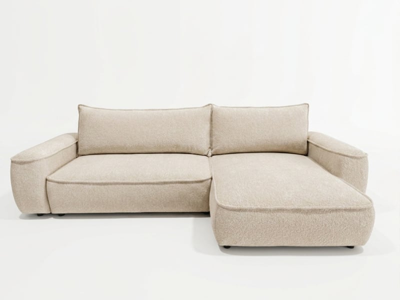  Bobochic canapé d'angle réversible convertible honore tissu chenille beige HONORE - Conforama A