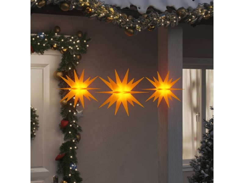  Lumières de noël avec led 3 pcs pliable jaune  - Conforama B