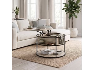 Table basse rond(e) coloris bois clair <strong>CHICFURN</strong> <strong></strong> - 80 cmx80 cm