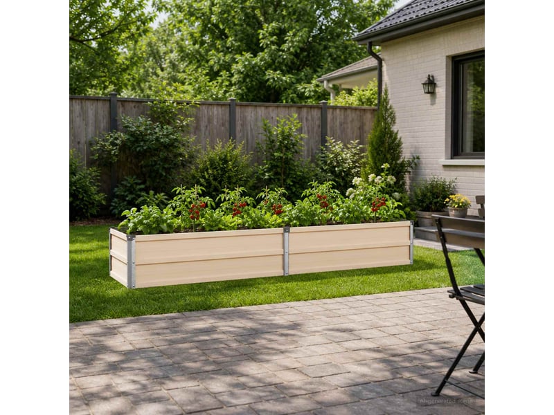  Jardinière - jardin surélevé ivoire 160 x 40 x 24 cm acier laminé à froid  - Conforama B