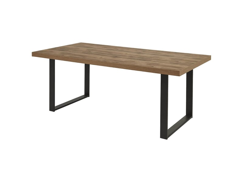 Table 170cm aspect chêne artisan piètement u métal poudré noir - osam OSAM - Conforama A
