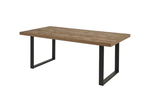 Table 170cm aspect chêne artisan piètement u métal poudré noir - osam