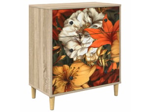 Commode 1 tiroir(s) <strong></strong> <strong></strong> coloris bois clair largeur 66 cm