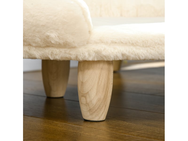  Canapé pour enfent 47x40x20 cm – crème – housse amovible, pieds en bois et patins de protection antidérapants  - Conforama E