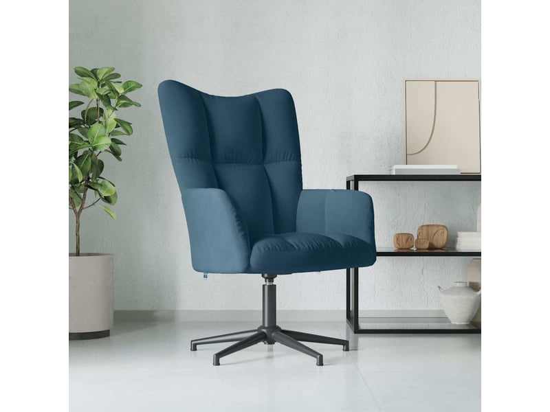  Fauteuil - chaise de relaxation bleu velours  - Conforama B