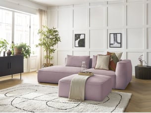 Canapé droit fixe BOBOCHIC LEOPOLD 4 places Velours violet