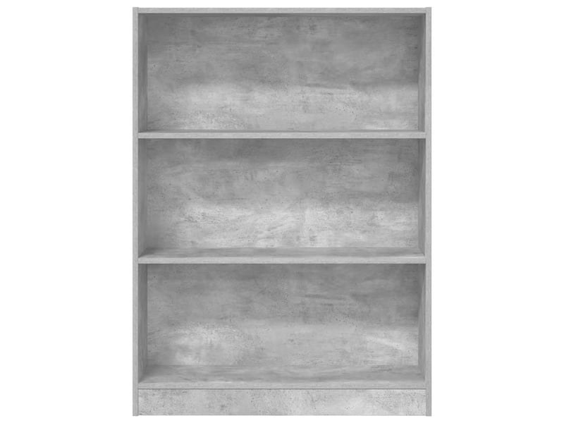  Bibliothèque, meuble de rangement salon gris béton 80x24x109 cm bois d'ingénierie  - Conforama D