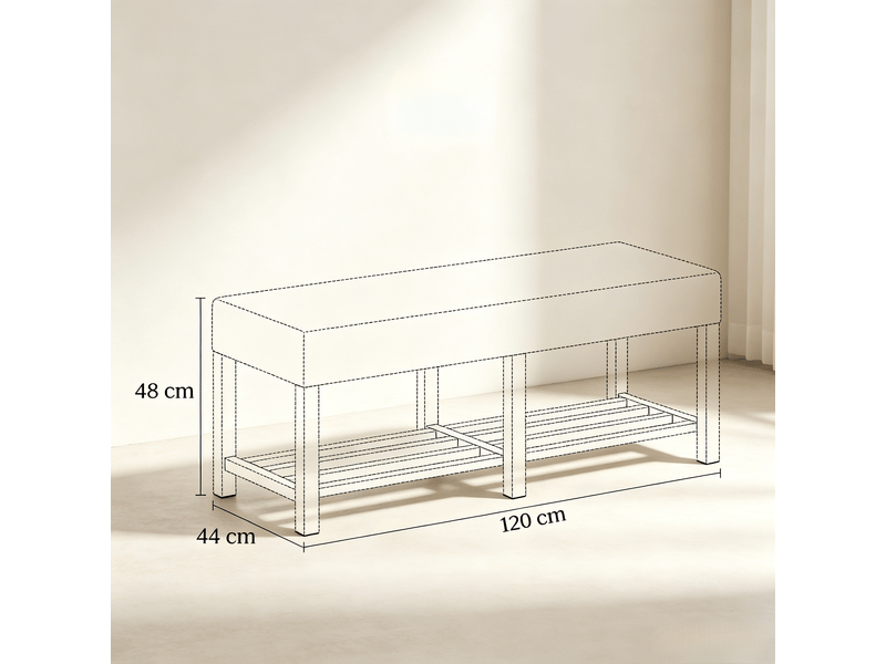  Banc coffre rembourré moderne avec rangement intégré, pouf siège multifonctionnel  - Conforama C