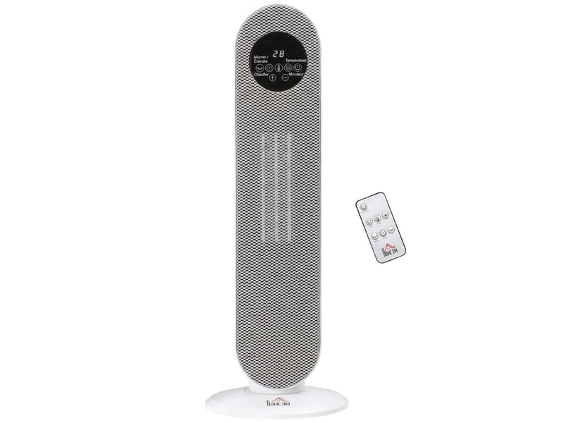  Chauffage d'appoint céramique 2000w oscillant 45° avec télécommande et affichage led 63,5 cm  - Conforama A