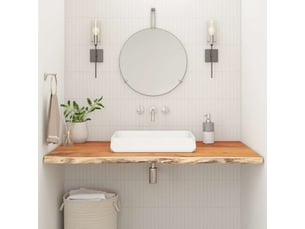Comptoir de salle de bain, plan de travail 90x60x2,5 cm rectangulaire acacia cf65778