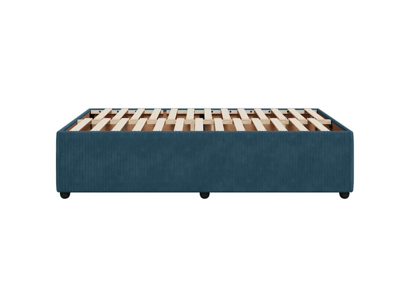  Lit double- lit adulte -  cadre de lit sans matelas bleu 120x190 cm velours  - Conforama D